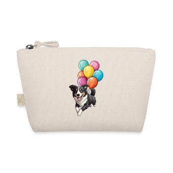 Flying Balloons Border Collie - Organic Pouch - nature - Front