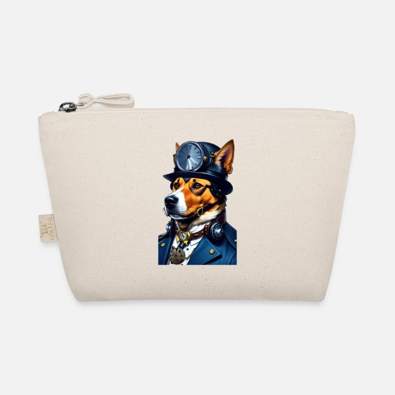 Steampunk Buddy Hund - Bio-Täschchen - Natur
