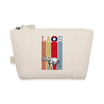 Laos Lao Laotian Flag Elephant Lao I Gift - Organic Pouch - nature - Front