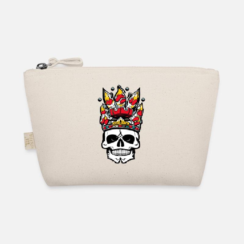 Totenkopf mit Krone Bio-Täschchen