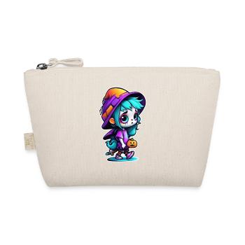 Halloween - Witch with Bat Hat - Organic Pouch - nature - Front