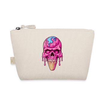 Totenkopf Eistüte - Happy Halloween - Bio-Täschchen - Natur - Vorne