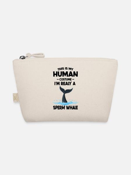 This is My Human Costume I m a Really Whale - Organic Pouch - nature - Front
