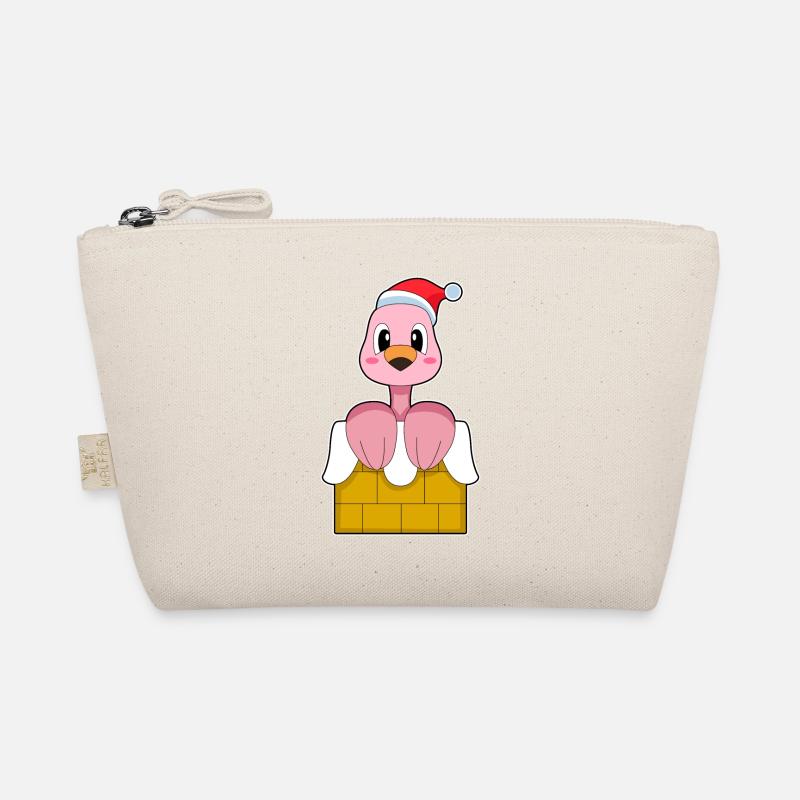 Flamingo Weihnachten Steinmauer Bio-Täschchen