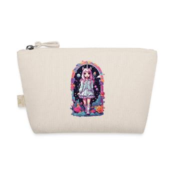 Gothic Kawaii Chibi Unicorn Anime eGirl Style - Organic Pouch - nature - Front