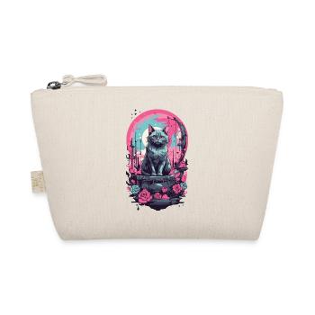 Gothic Pastel Cat with Moon and Roses - Organic Pouch - nature - Front
