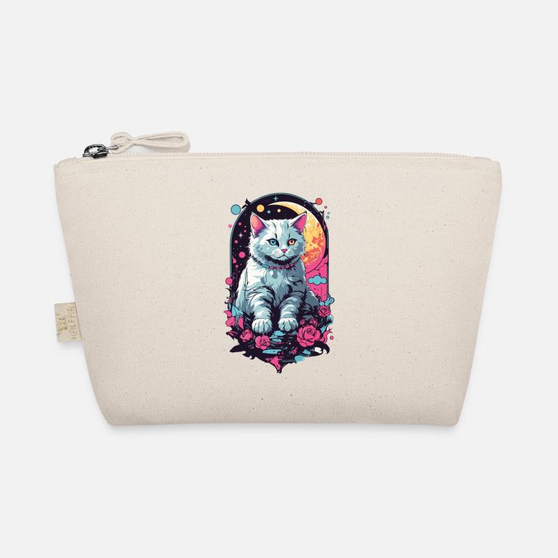 Night Cat in Goth Pastel, Aesthetic Design Organic Pouch