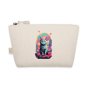 Magical Pastel Goth Cat with Roses Design - Organic Pouch - nature - Front