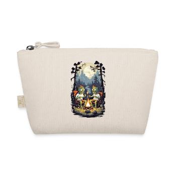 Zombies Campfire Halloween Cartoon Kids Design - Organic Pouch - nature - Front
