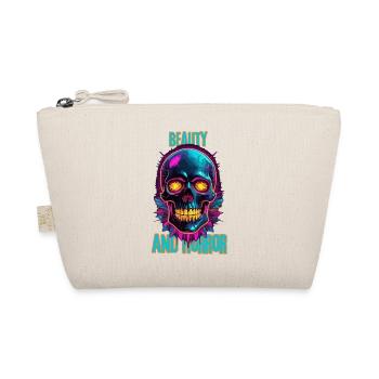 Colorful skull with feathers - Organic Pouch - nature - Front