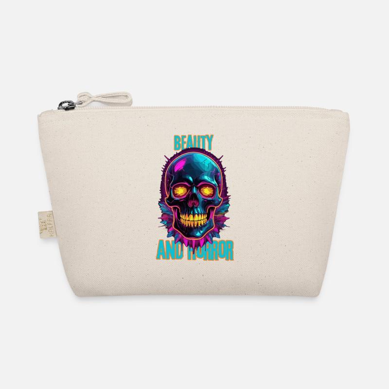 Colorful skull with feathers Organic Pouch
