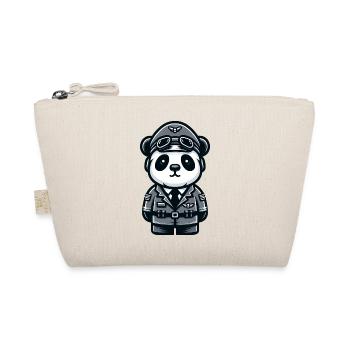 Cute Panda Pilot - Organic Pouch - nature - Front