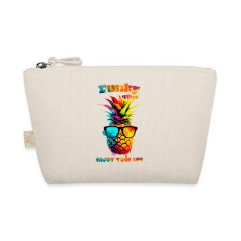 Funky vibes. Enjoy your life. Pineapple - Organic Pouch - nature - Front