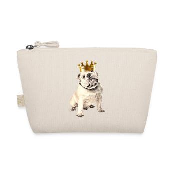 OLD ENGLISH BULLDOG mit Krone Hund Bulldogge - Bio-Täschchen - Natur - Vorne