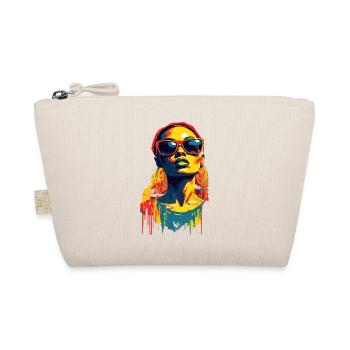 Beautiful female paint art Face colorful woman - Organic Pouch - nature - Front