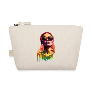 Beautiful female paint art Face colorful woman - Organic Pouch - nature - Front