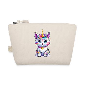 Niedliche Einhorn Katze - Bio-Täschchen - Natur - Vorne