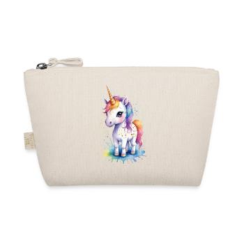 Rainbow Dreams: Kawaii Einhorn Aquarell - Bio-Täschchen - Natur - Vorne