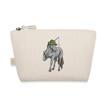 Pferd Angler Angelrute Angeln - Bio-Täschchen - Natur - Vorne