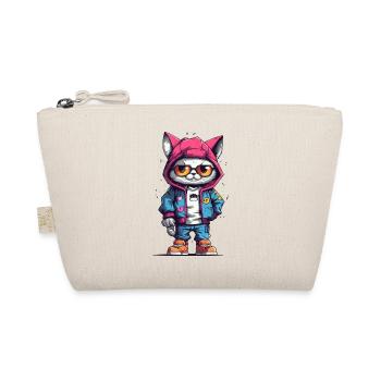 Colorful Cat Hip Hop Style - Organic Pouch - nature - Front
