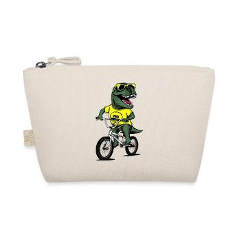 Dino BMX with Sunglasses - Organic Pouch - nature - Front