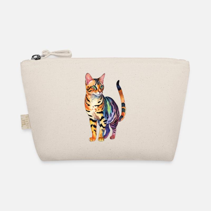 Bengal Cat Watercolors Organic Pouch