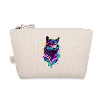 Colorful Wolf Graffiti Wolf Head - Organic Pouch - nature - Front