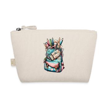 Colourful school bag with lovely details - Organic Pouch - nature - Front