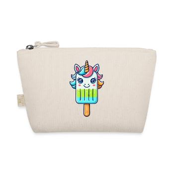 An ice cream on a stick in the shape of a colorful unicorn - Organic Pouch - nature - Front