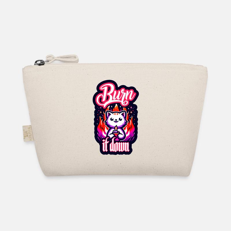 Burn it down | Katze mit Feuer - Bio-Täschchen - Natur