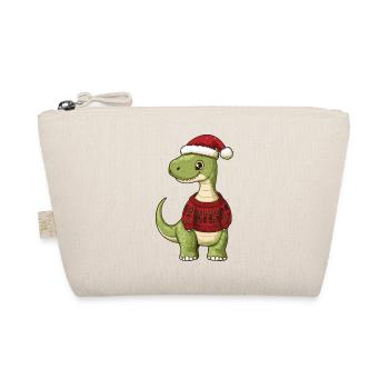 Dinosaur brontosaurus Christmas - Organic Pouch - nature - Front