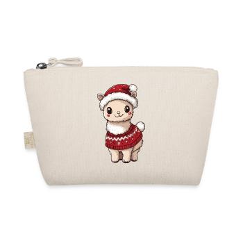 Alpaca Llama Christmas - Organic Pouch - nature - Front