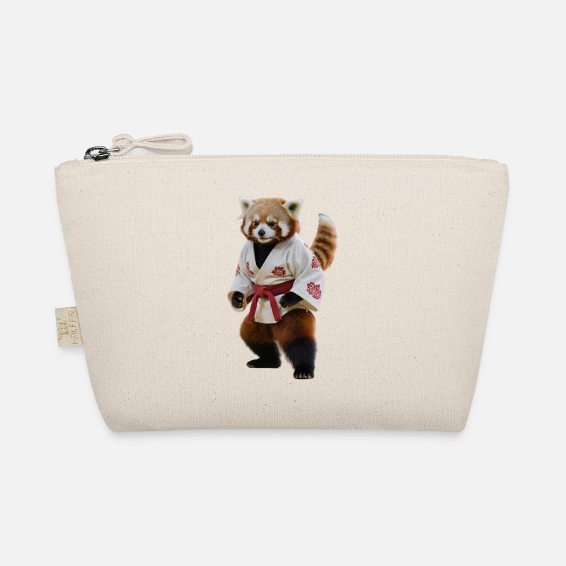 Sportlicher Roter Panda - Bio-Täschchen - Natur