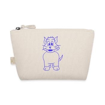Pretty Cat Looking Happy Cheerful Smiling - Organic Pouch - nature - Front