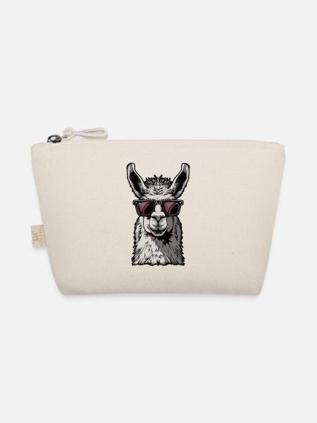 Funny Llama Alpaca - Organic Pouch - nature - Front