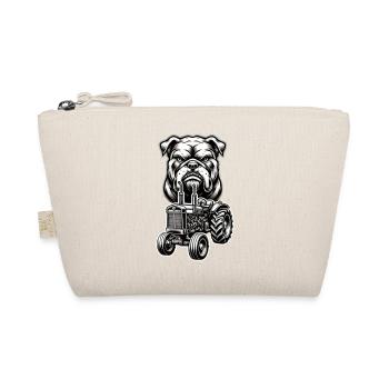 Tractor with Bulldog – Strong design for real fans - Organic Pouch - nature - Front