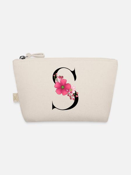Elegant letter 'S' with flowers - Organic Pouch - nature