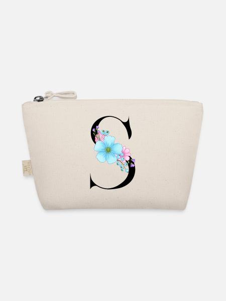 Elegant letter 'S' with flowers - Organic Pouch - nature
