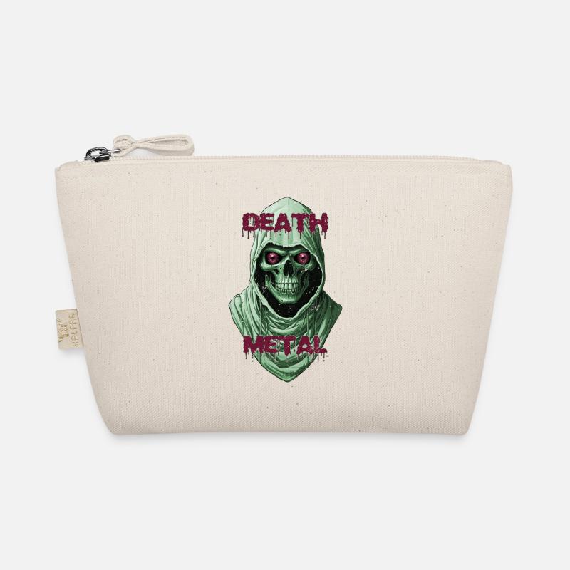 Gothic Skull with Metallic Accents  Organic Pouch