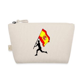 Flagge Spanien Mann läuft - Bio-Täschchen - Natur - Vorne