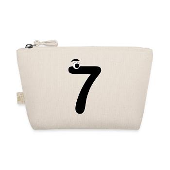 Number Seven 7 Kids Birthday Learning Math - Organic Pouch - nature - Front