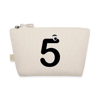 Number Five 5 Kids Birthday Learn Math - Organic Pouch - nature - Front
