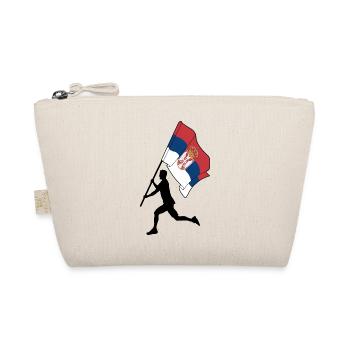 Flag Serbia man running - Organic Pouch - nature - Front