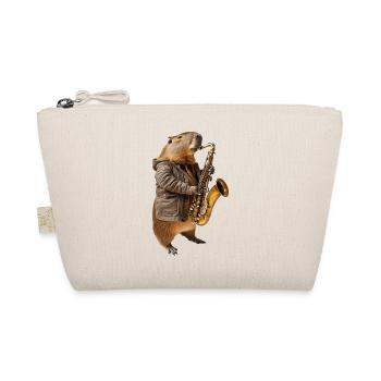 Capybara Saxophone - Organic Pouch - nature - Front