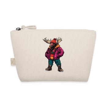 Elch Fashion Winter - Bio-Täschchen - Natur - Vorne