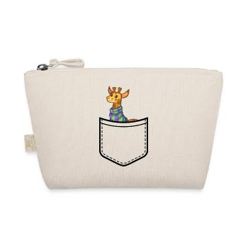 Pocket Animal - Cheerful Giraffe with Colorful Scarf - Organic Pouch - nature - Front