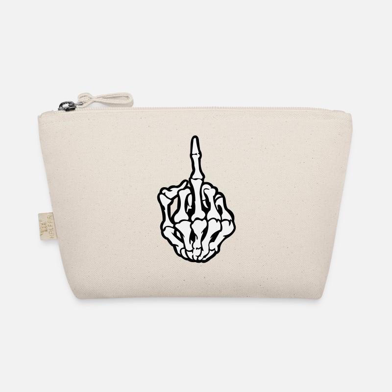 Skull Mittelfinger Bio-Täschchen