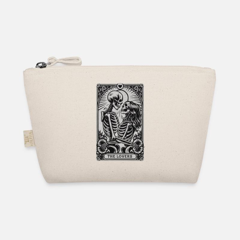 Vintage Gothic Skeleton Couple Tarot Card with Organic Pouch