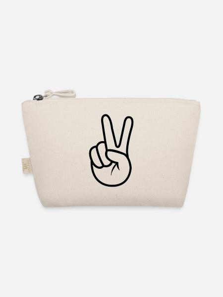 peace hand - Bio-Täschchen - Natur - Vorne