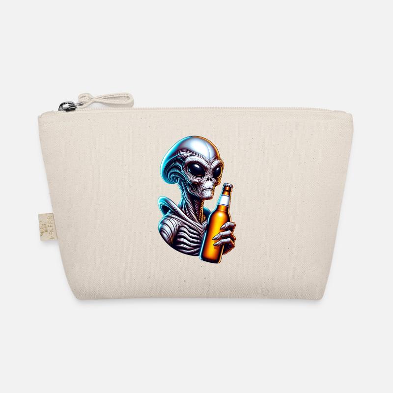 Cooler Alien mit Bier - lustiges Alien Design Bio-Täschchen